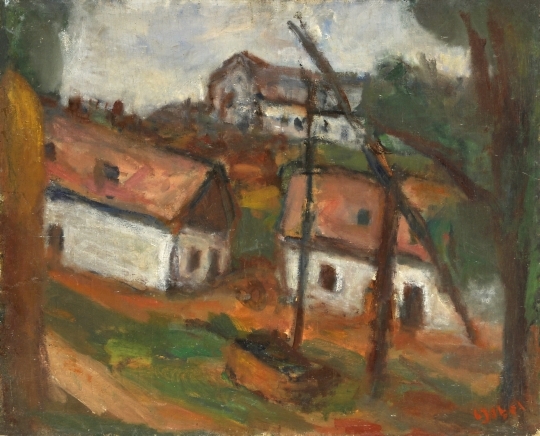 Czóbel Béla (1883-1976) Landscape with houses