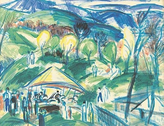 Gadányi Jenő (1896-1960) Fun-fair on the hill-side, 1926