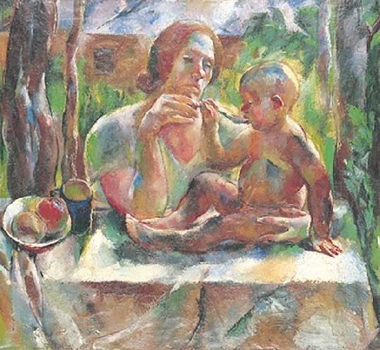 Aba-Novák Vilmos (1894-1941) Uzsonna a nyári kertben, 1926