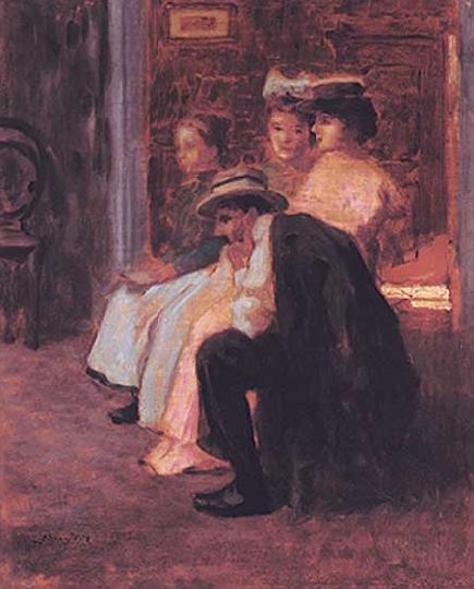 Margitay Tihamér (1859-1922) A group of people in the salon