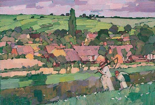 Papp Aurél (1879-1960) Hilly landscape