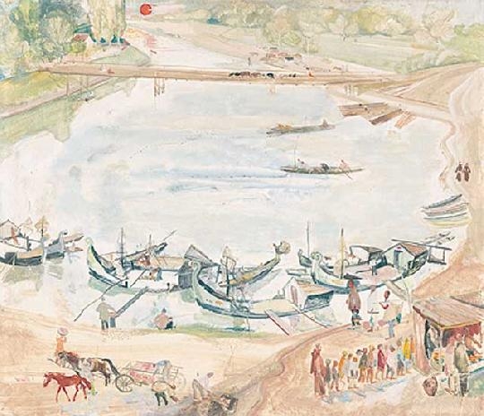 Vadász Endre (1901-1944) Fishing port at Szeged