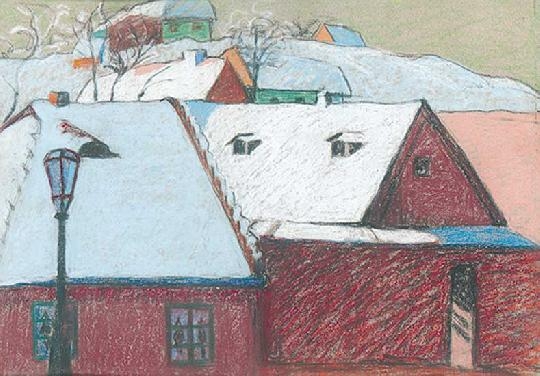 Szigeti Jenő (1881-1944) Colourful houses