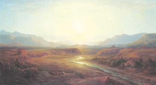 Ligeti Antal (1823-1890) Italian landscape, 1873