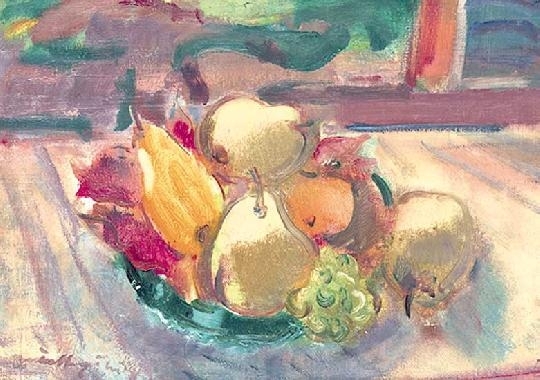 Márffy Ödön (1878-1959) Still life with pears and grapes