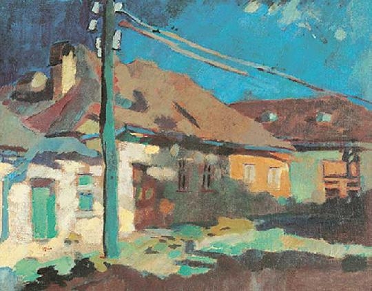Nagy Oszkár (1883-1965) Street scene in afternoon light