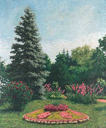 Börtsök Samu (1881-1931) Flower-filled park