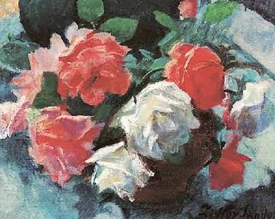 Ziffer Sándor (1880-1962) Blooming roses