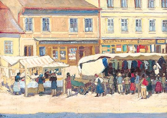 Ács Ferenc (1876-1949) The market in Segesvár