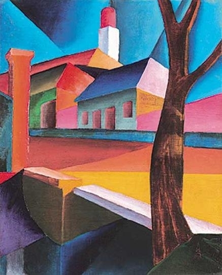 Pittner Olivér (1911-1971) Nagybánya scene with tree, 1931