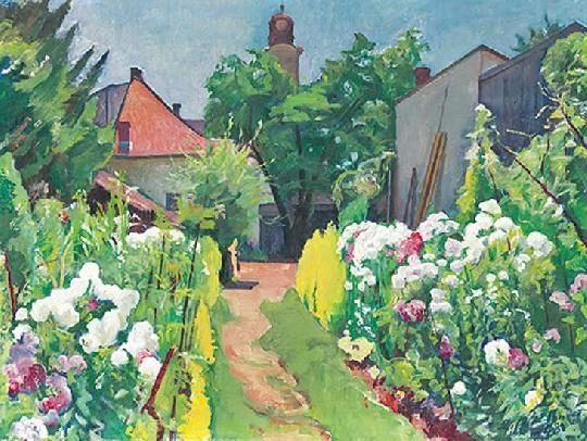 Ziffer Sándor (1880-1962) The painter's flower garden 1948