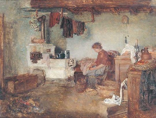 Deák Ébner Lajos (1850-1934) Interior in Munich