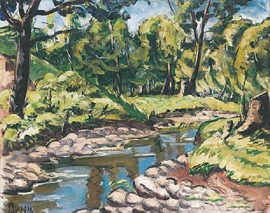 Pór Bertalan (1880-1964) By the stream, 1914