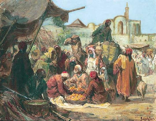 Gergely Imre (1868-?) Tunisian bazaar