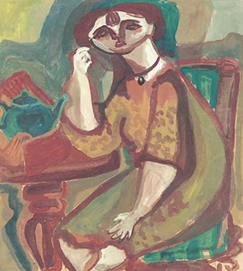Anna Margit (1913-1991) Having afternoon tea