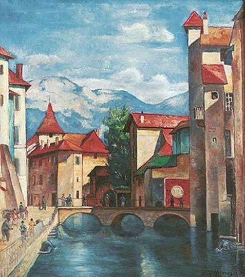 Haranglábi Nemes József (1889-1976) Lyon scene,  1937