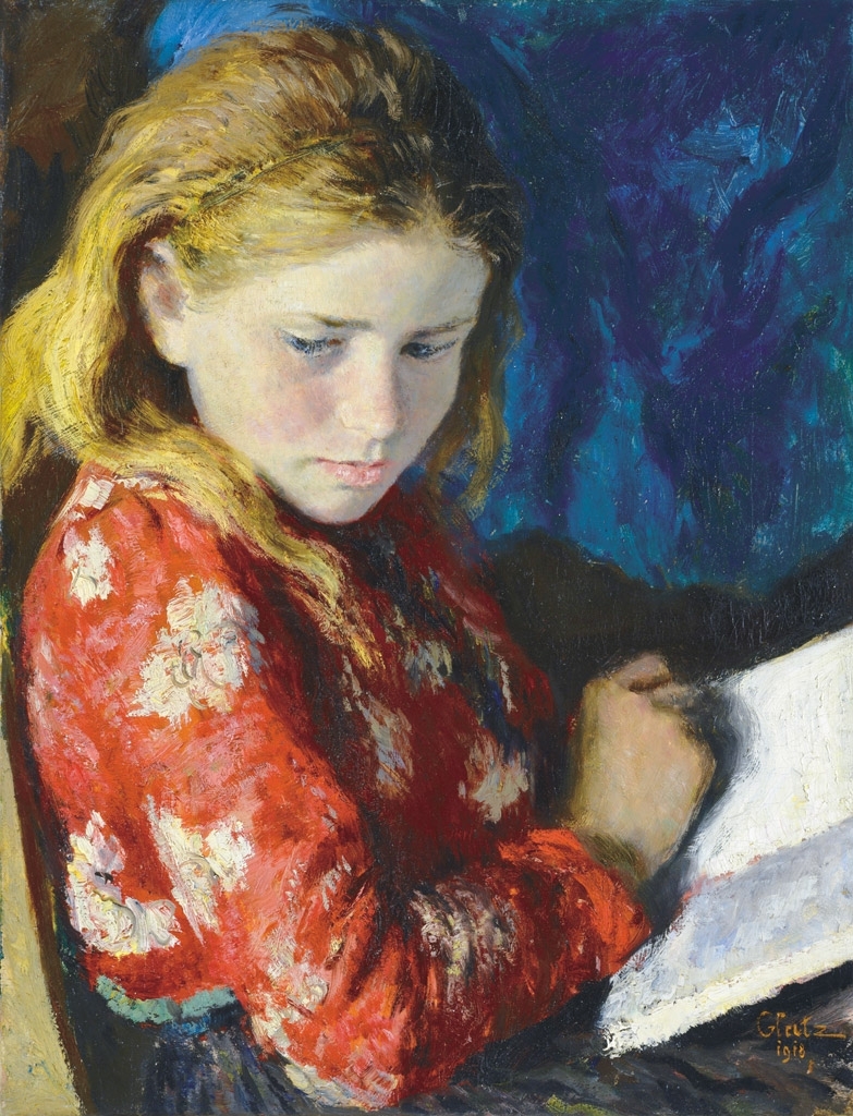 Glatz Oszkár (1872-1958) Olvasó lány, 1918