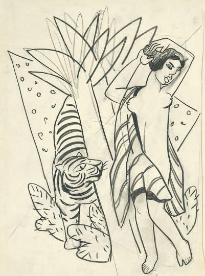 Kádár Béla (1877-1956) Nő tigrissel