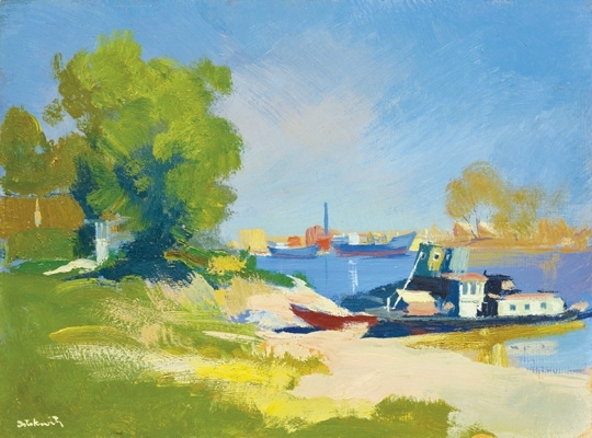 Istókovits Kálmán (1898-1990) Hajógyári öböl, Budapest, 1956