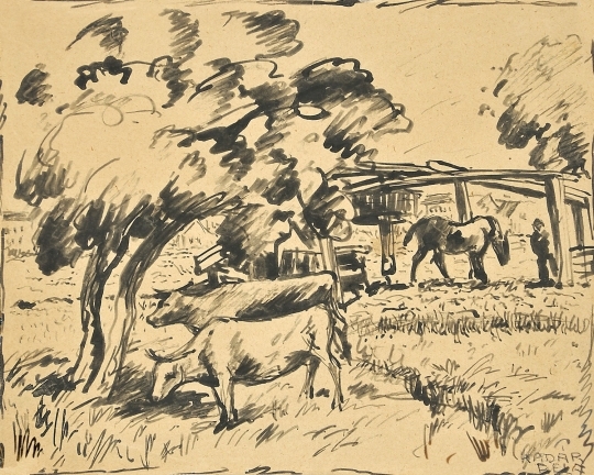 Kádár Béla (1877-1956) Delelő tehenek