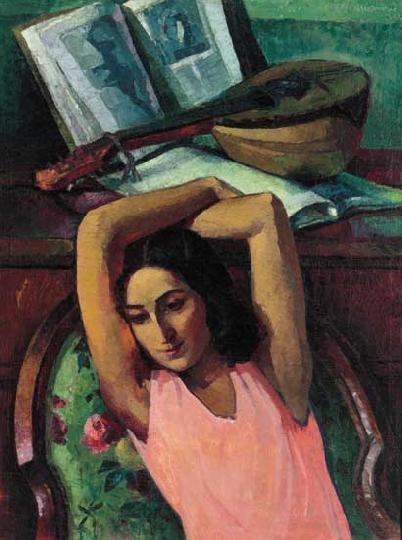 Widman Walter (1891-1965) Mandolinos lány, 1930