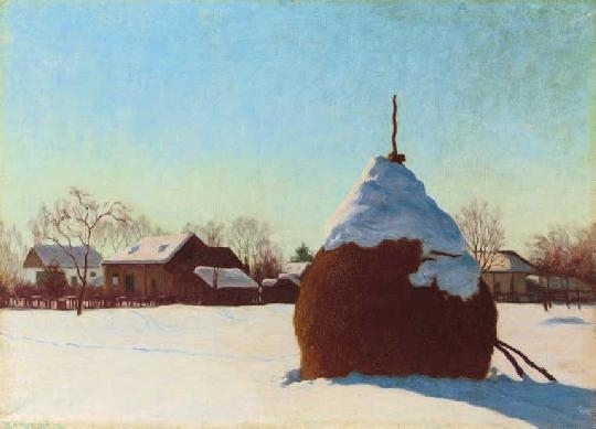 Börtsök Samu (1881-1931) Snow-covered hay stacks