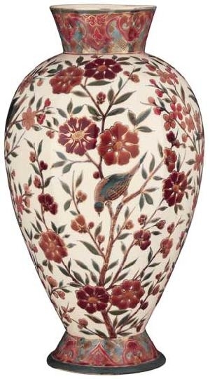 Zsolnay Vase with flower motif, Zsolnay, around 1885
