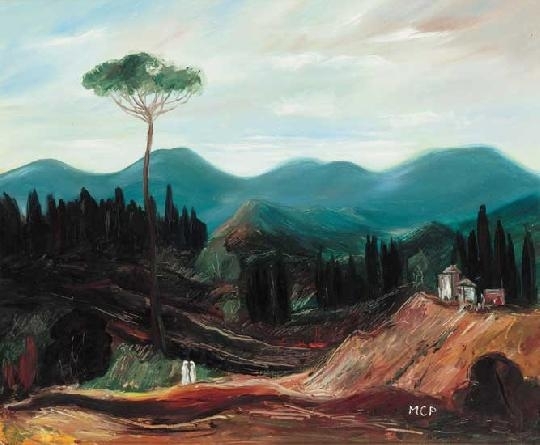 Molnár C. Pál (1894-1981) Italian landscape with monastery