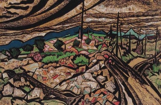 Scheiber Hugó (1873-1950) Storm on the outskirts of the city