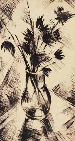 Schadl János (1892-1944) Sunflower in a vase, 1929