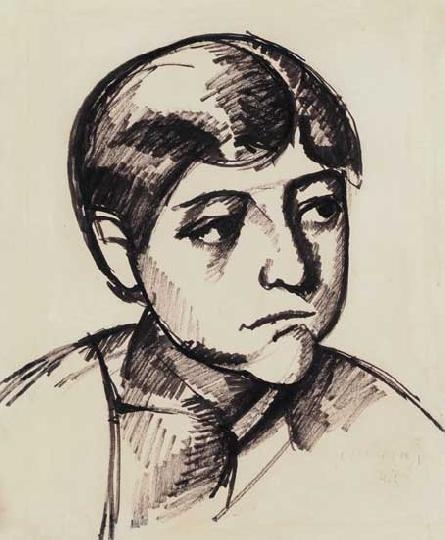 Uitz Béla (1887-1972) Portrait of a boy
