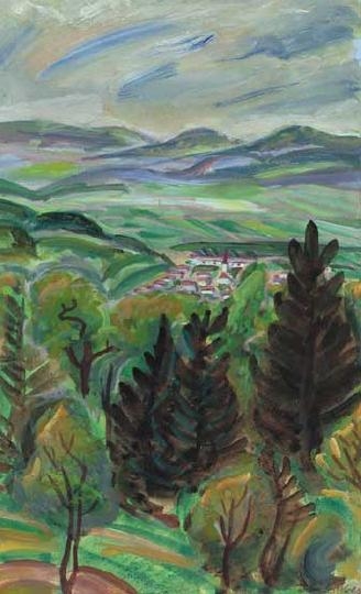 Dési Huber István (1895-1944) Landscape with pines