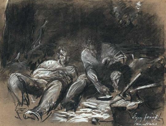 Egry József (1883-1951) Pihenő favágók, 1914 körül