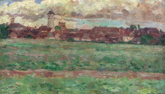 Perlmutter Izsák (1866-1932) View of Poprad, 1898