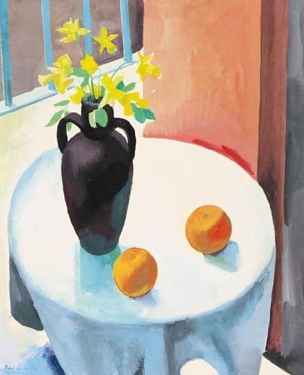 Patkó Károly (1895-1941) Narcissuses and oranges