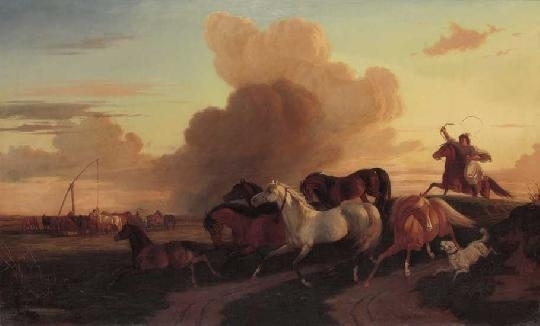 Lotz Károly (1833-1904) Storm on the puszta, 1858