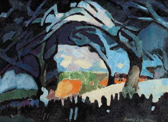 Nagy Oszkár (1883-1965) Téli kert fényekkel