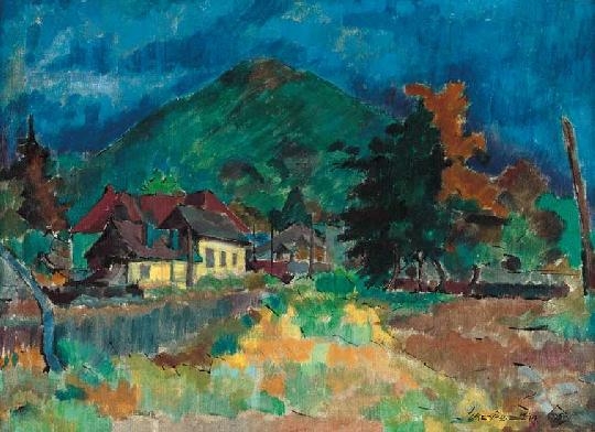 Nagy Oszkár (1883-1965) Hill-side in spring, 1958
