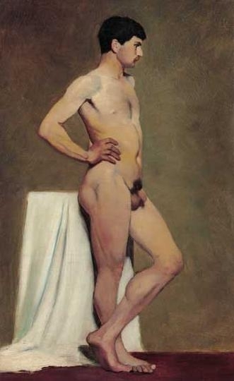 Hollósy Simon (1857-1918) Male nude, 1887