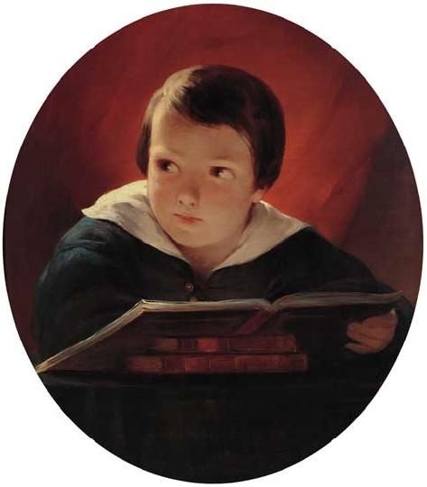 Tikos Albert (1815-1845) Olvasó gyermek