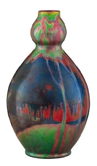 Zsolnay Váza, kobaktök alakú, Zsolnay, 1898 és 1900 között, un. Nabis váza