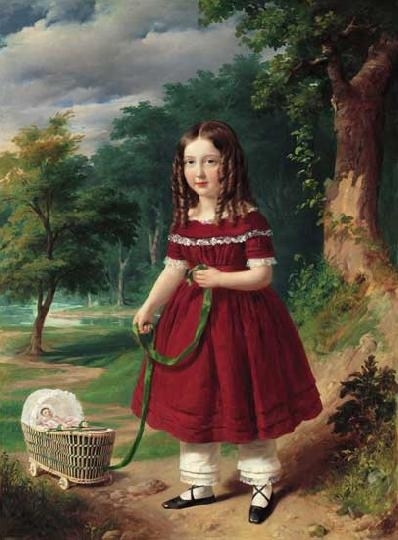 Barabás Miklós (1810-1898) Little girl with doll, 1844