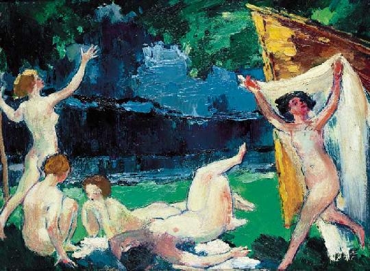 Vaszary János (1867-1939) Bathing nudes