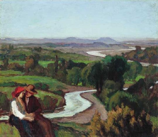 Balla Béla (1882-1965) Courting by the stream