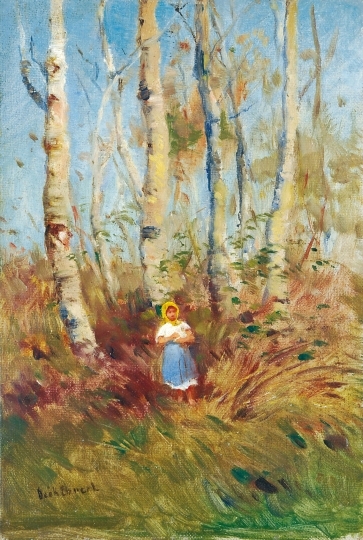Deák Ébner Lajos (1850-1934) Kislány erdőben
