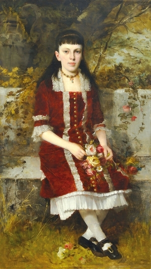 Vastagh György (1834-1922) Portrait of a girl, 1881