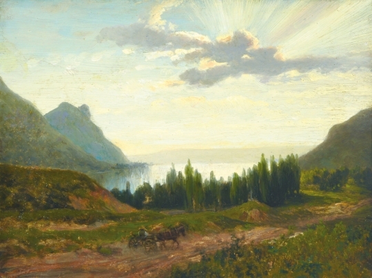 Telepy Károly (1828-1906) Romantic landscape, 1893