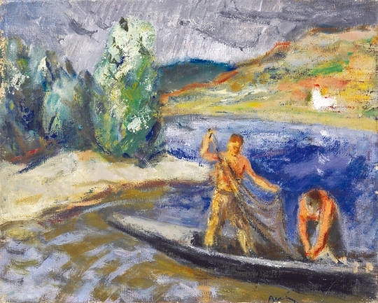 Berény Róbert (1887-1953) Fishermen from Zebegény
