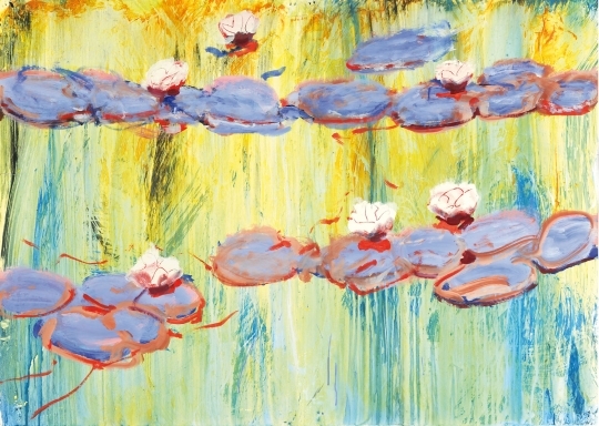 Konkoly Gyula (1941-) Water lilies, 1992 (Diptych)
