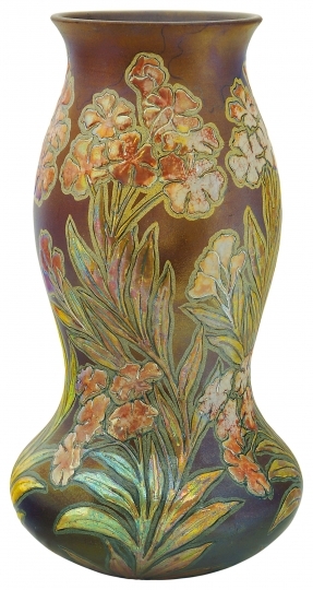 Zsolnay Váza, stilizált virágokkal,  Zsolnay, 1899